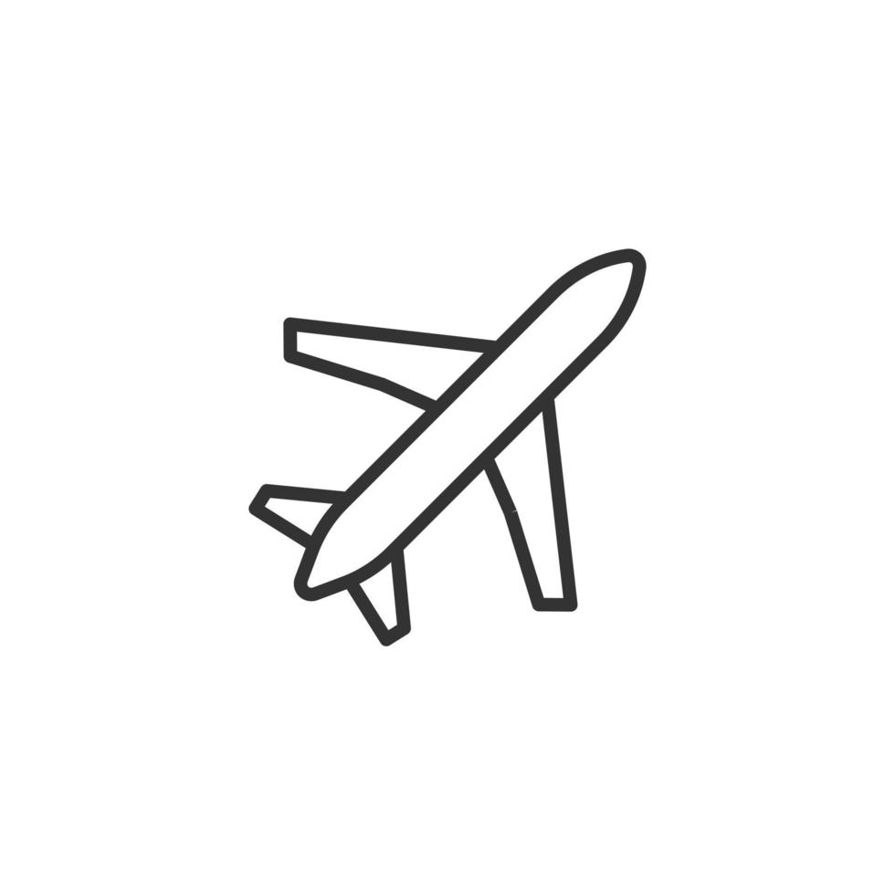 Plane icon in flat style. Airplane vector illustration on white isolated background. Flight airliner business concept.