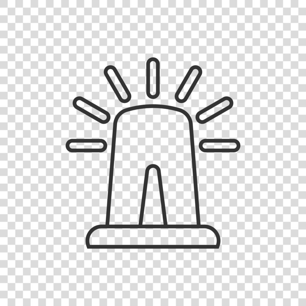 Emergency alarm icon in flat style. Alert lamp vector illustration on isolated background. Police urgency sign business concept.