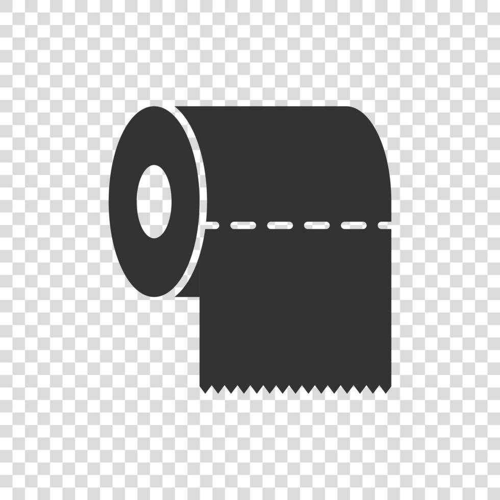 Toilet paper icon in flat style. Clean vector illustration on isolated background. WC restroom sign business concept.