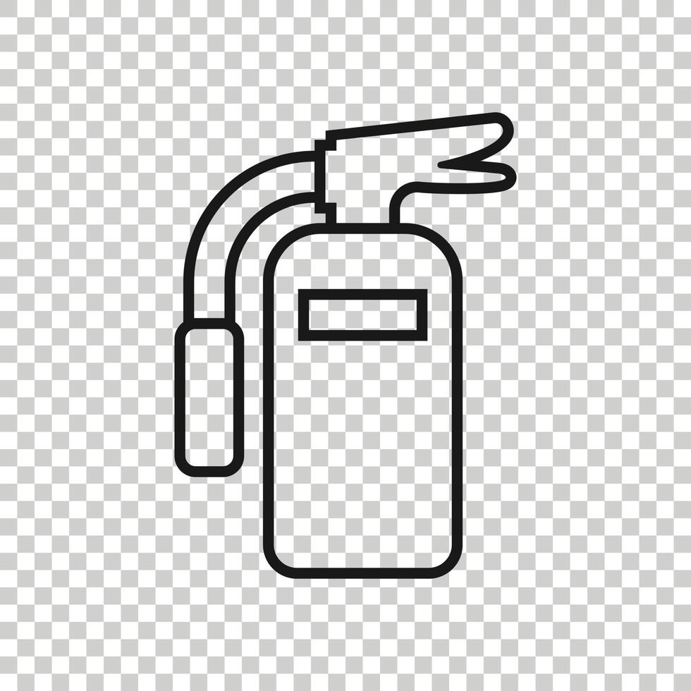 Extinguisher icon in flat style. Fire protection vector illustration on white isolated background. Emergency business concept.