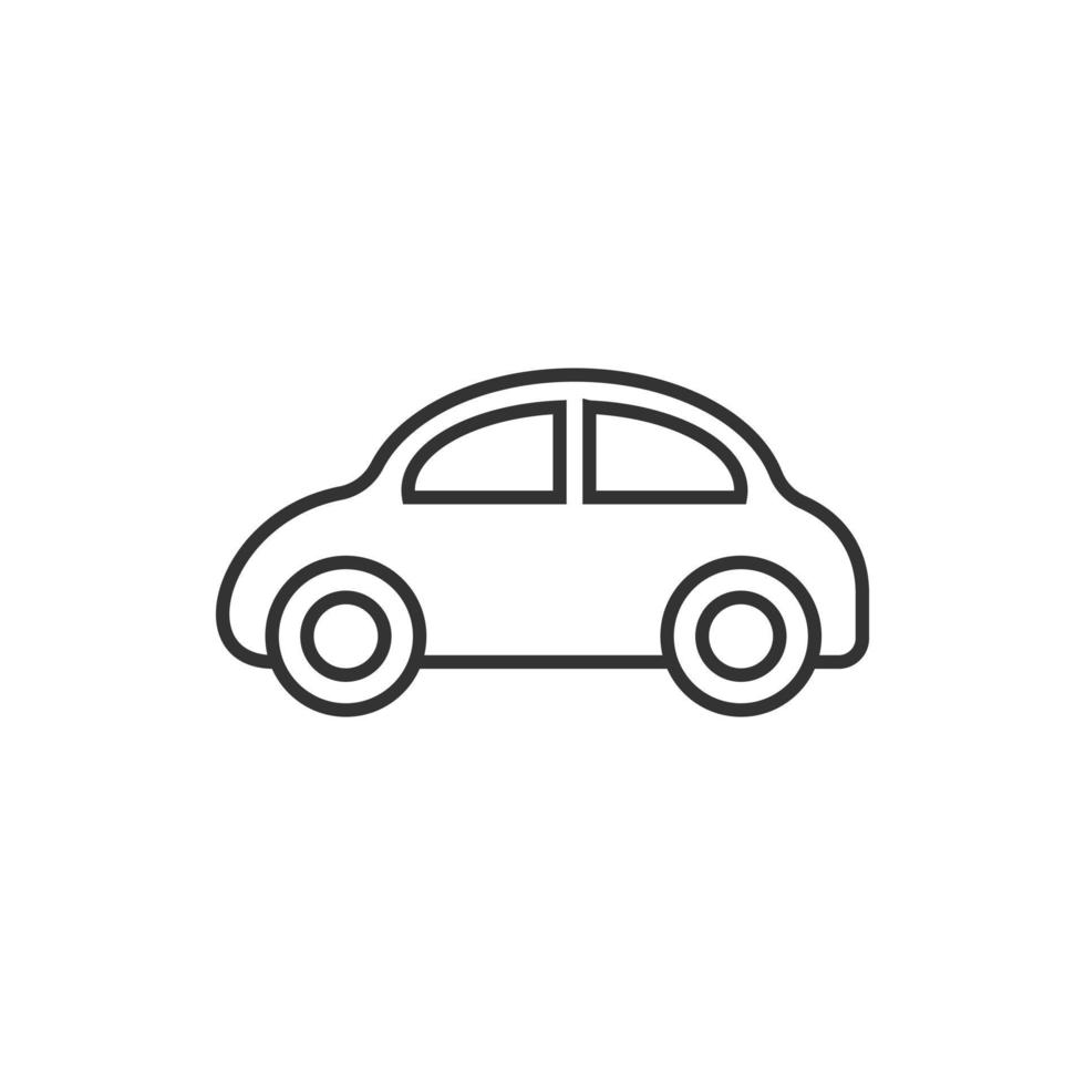 Car icon in flat style. Automobile vehicle vector illustration on white isolated background. Sedan business concept.