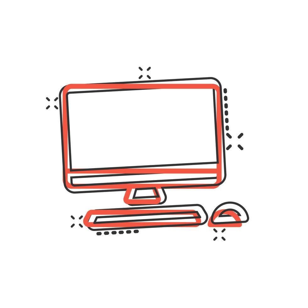 computadora personal en estilo cómico. ilustración de vector de dibujos animados de pc de escritorio sobre fondo aislado. concepto de negocio de signo de efecto de salpicadura de pantalla de monitor. 16133536 computadora personal en estilo cómico. ilustración de vector de dibujos animados de pc de escritorio sobre fondo aislado. concepto de negocio de signo de efecto de salpicadura de pantalla de monitor. 16133536