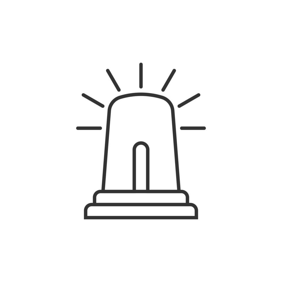 Emergency alarm icon in flat style. Alert lamp vector illustration on isolated background. Police urgency sign business concept.
