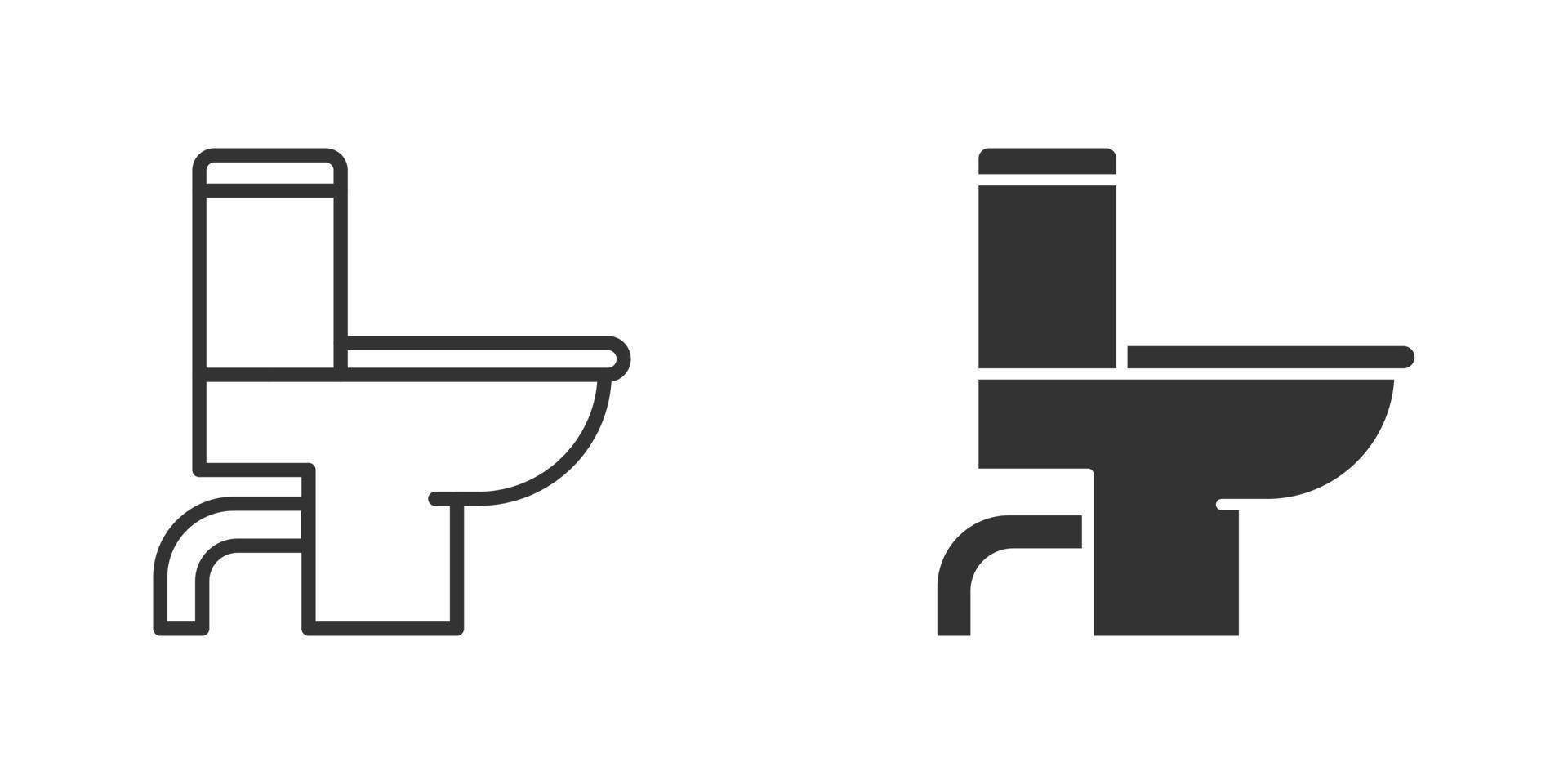 Toilet bowl icon in flat style. Hygiene vector illustration on isolated background. WC restroom sign business concept.