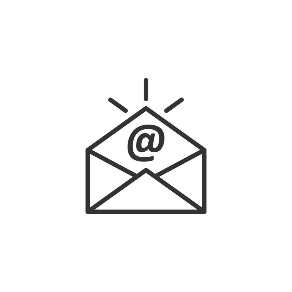 Email message icon in flat style. Mail document vector illustration on white isolated background. Message correspondence business concept.