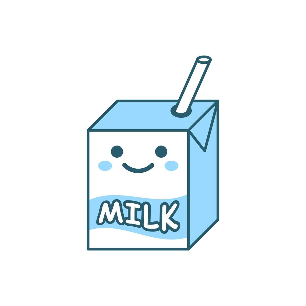 Cute milk icon in flat style. Milkshake vector illustration on white isolated background. Cartoon funny container business concept.