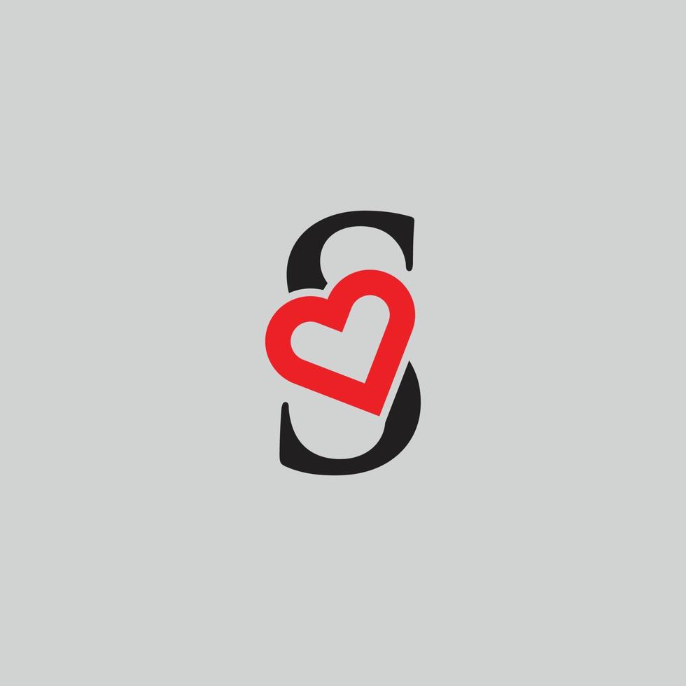 Logo Heart Letter S. Beautiful vector love logo design. S love ...