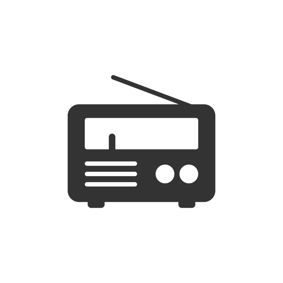 icono de radio en estilo plano. Ilustración de vector de transmisión fm sobre fondo blanco aislado. concepto de negocio de radiodifusión.