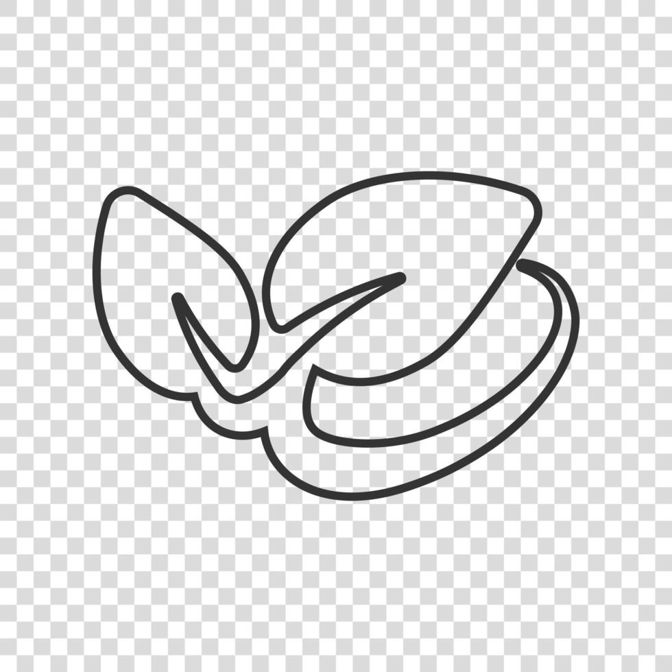 icono de hoja en estilo plano. ilustración de vector de planta sobre fondo blanco aislado. concepto de negocio de signo de flor.