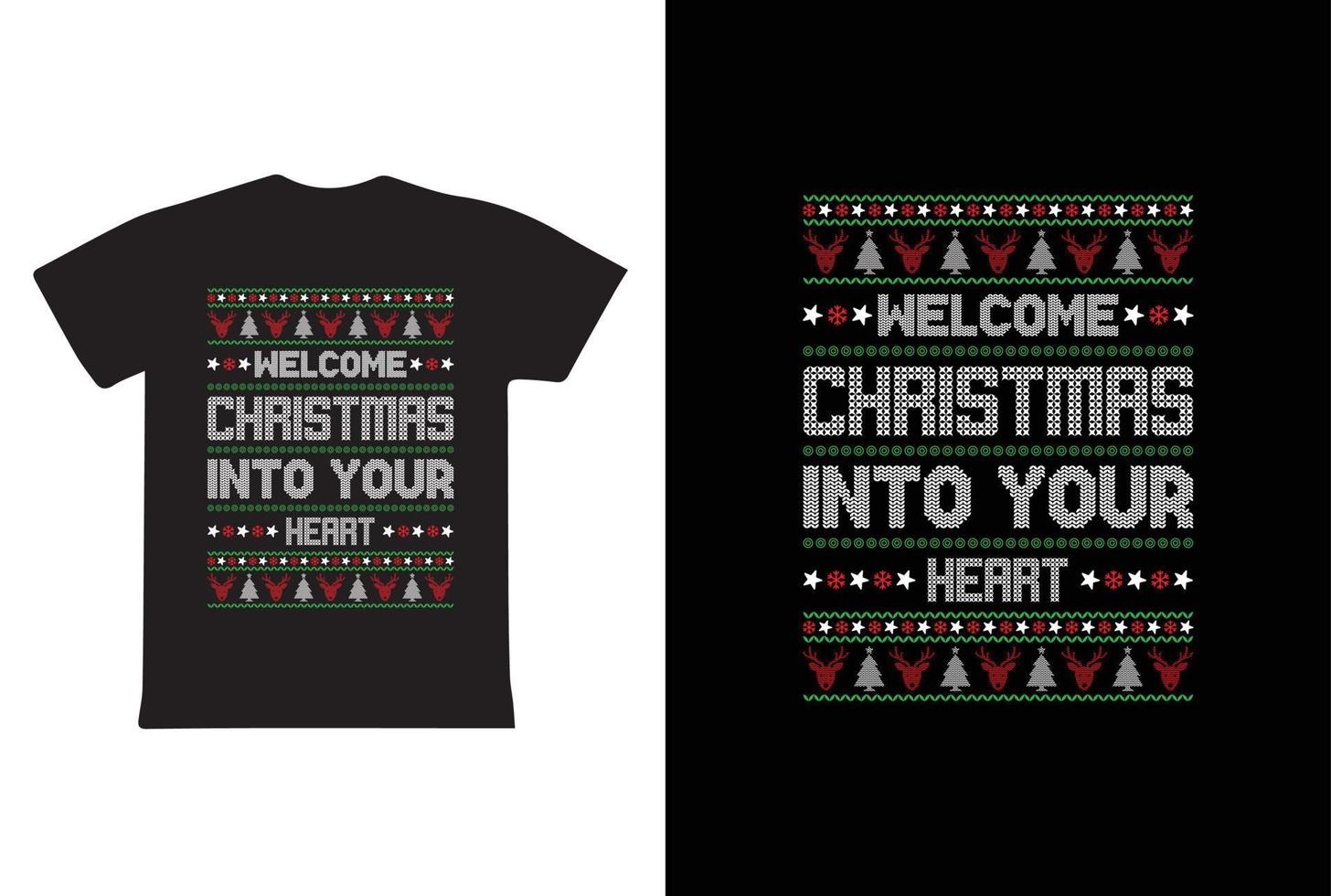 diseño de camisetas navideñas. da la bienvenida a la navidad en tu corazón. diseño de camiseta vector