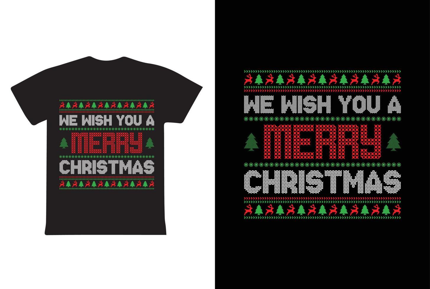 diseño de camisetas navideñas. le deseamos una Feliz Navidad. diseño de camiseta vector