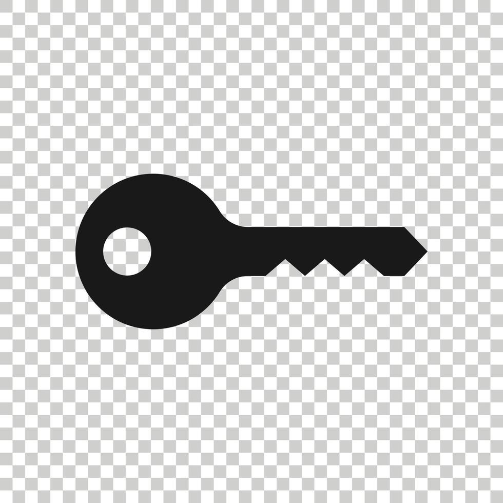 Key icon in flat style. Password vector illustration on white isolated background. Access business concept.