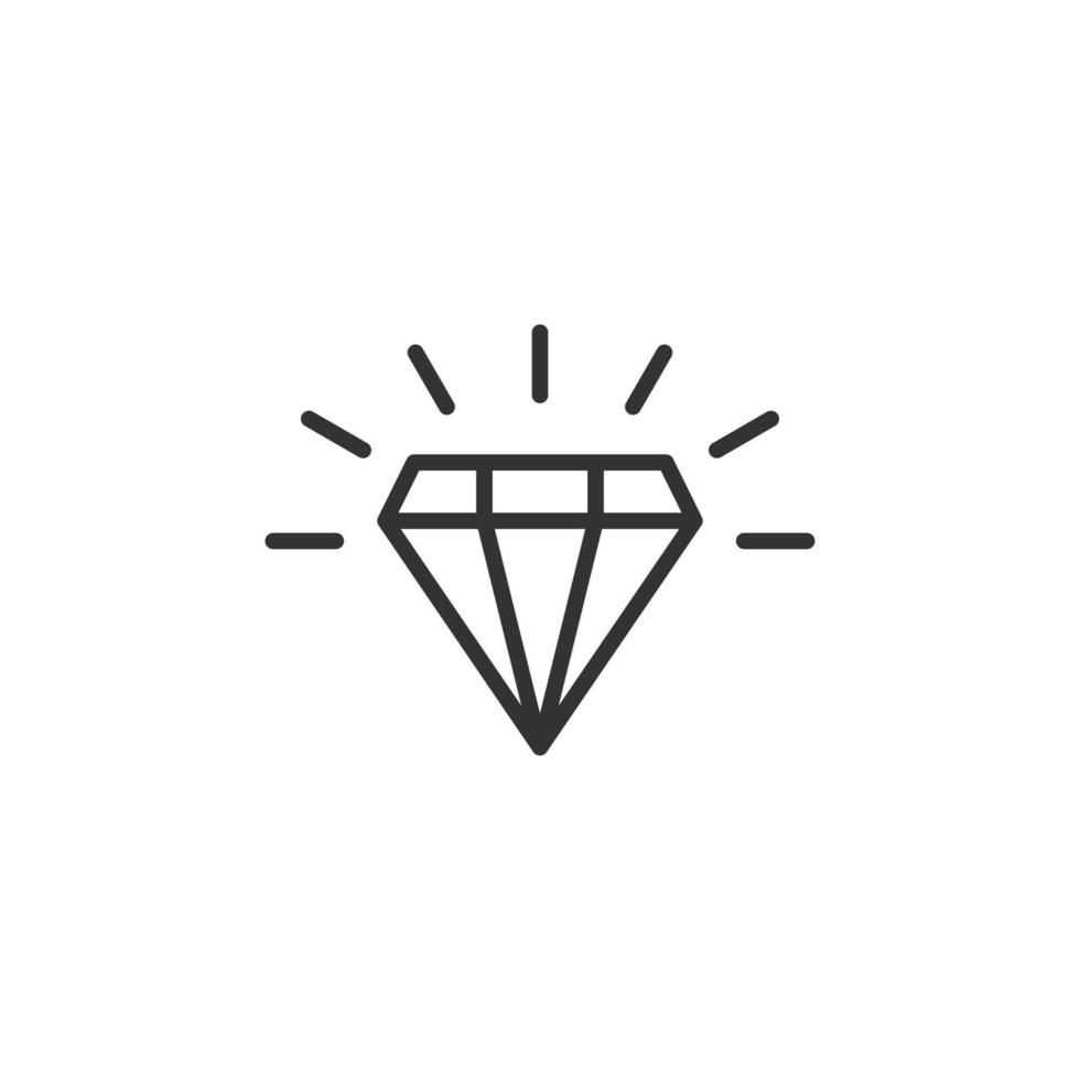 icono de gema de diamante en estilo plano. ilustración vectorial de piedras preciosas sobre fondo blanco aislado. brillante concepto de negocio de joyería. vector