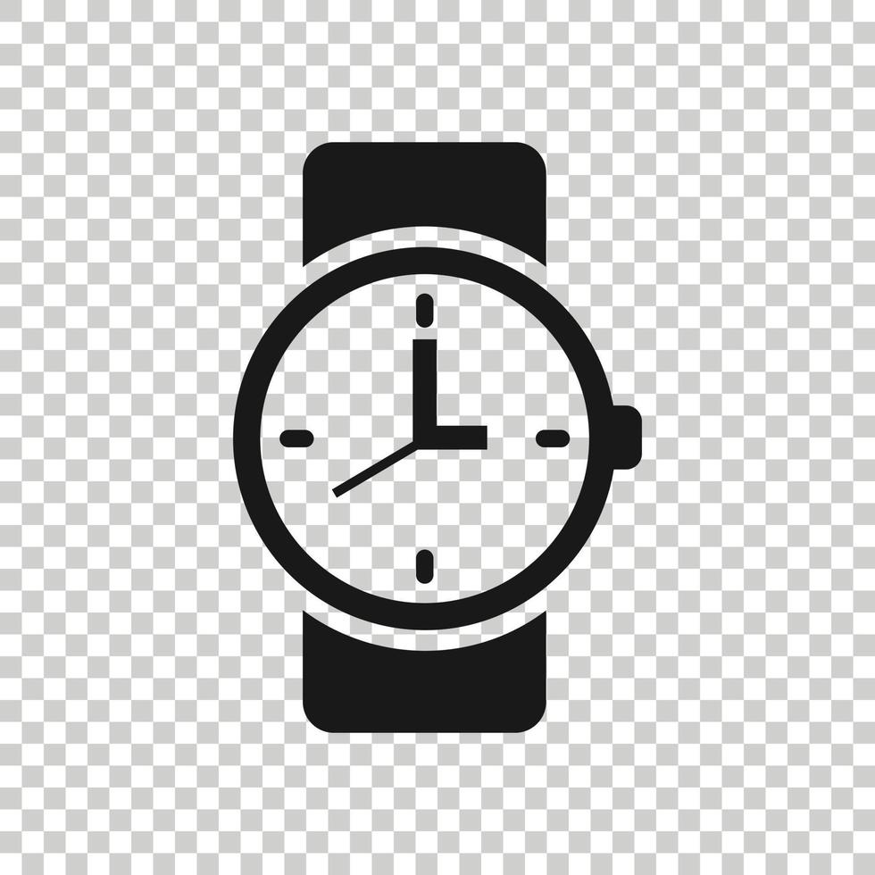 Wrist watch icon in flat style. Hand clock vector illustration on white isolated background. Time bracelet business concept.