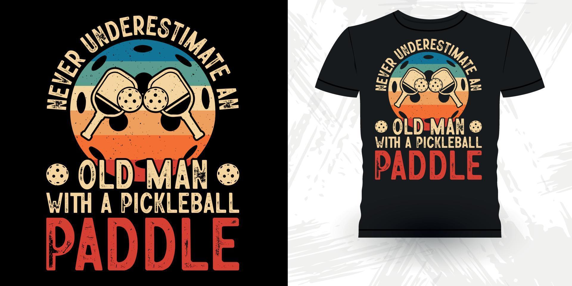 Funny Pickleball Player Sports Retro Vintage Pickleball T-shirt Design vector