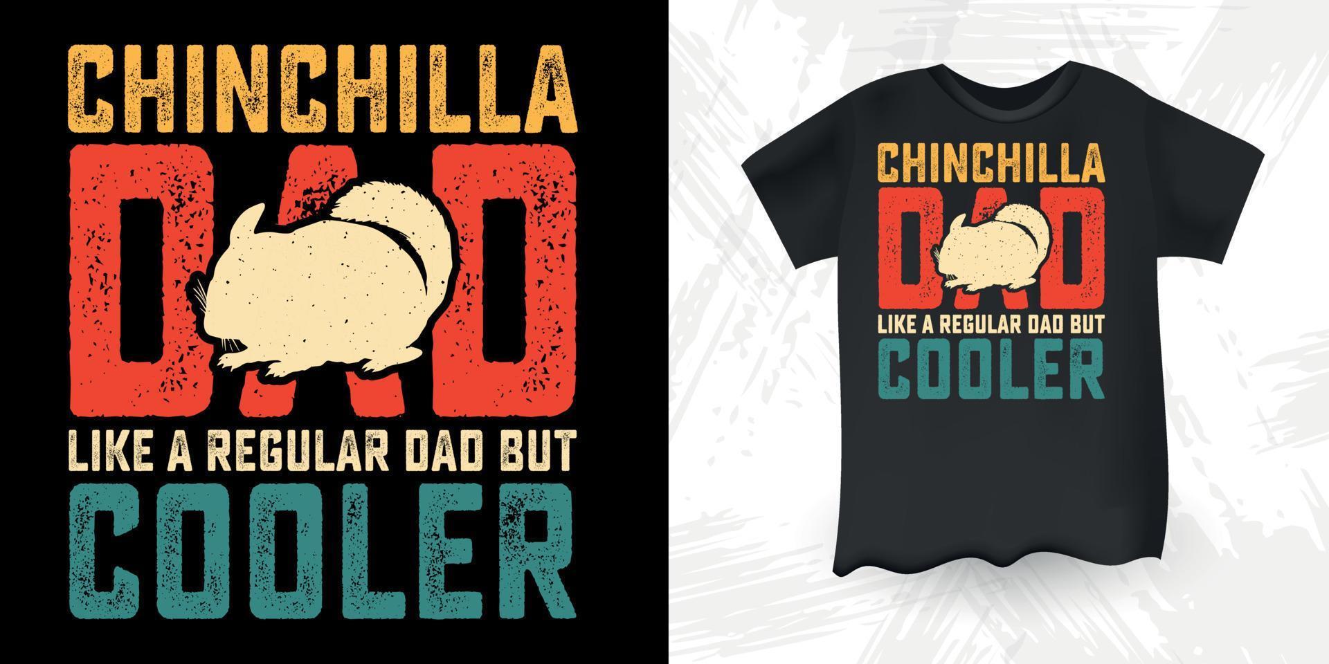 chinchilla divertido papá amante día del padre diseño de camiseta vector