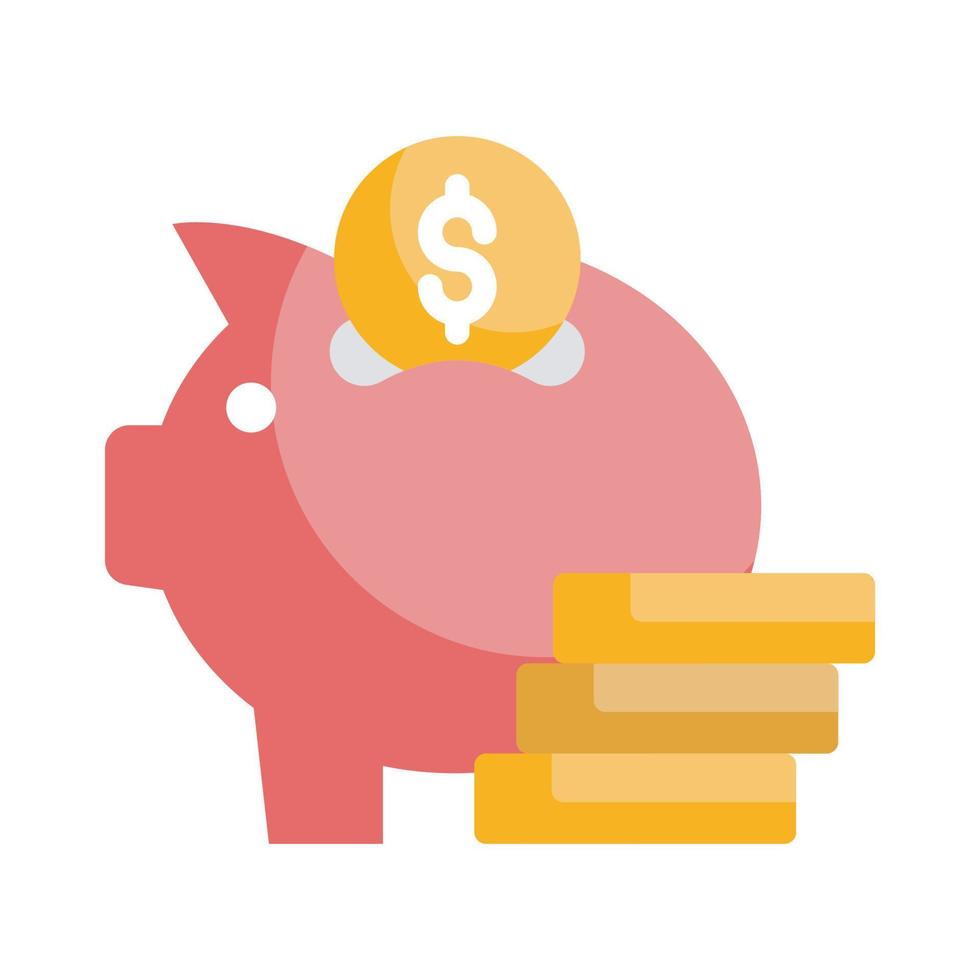 Piggy bank Vector Style illustration. Business and Finance Outline Icon.