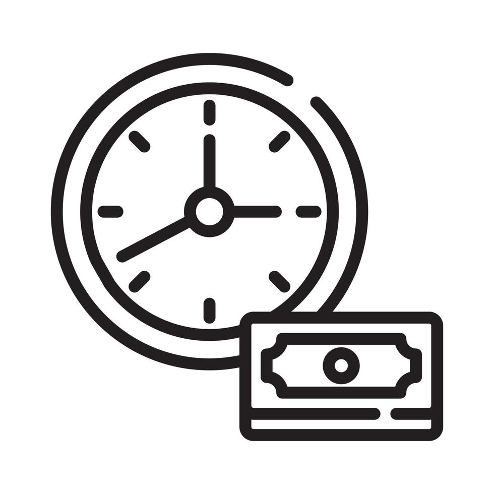 Time is money Vector Style illustration. Business and Finance Outline Icon.