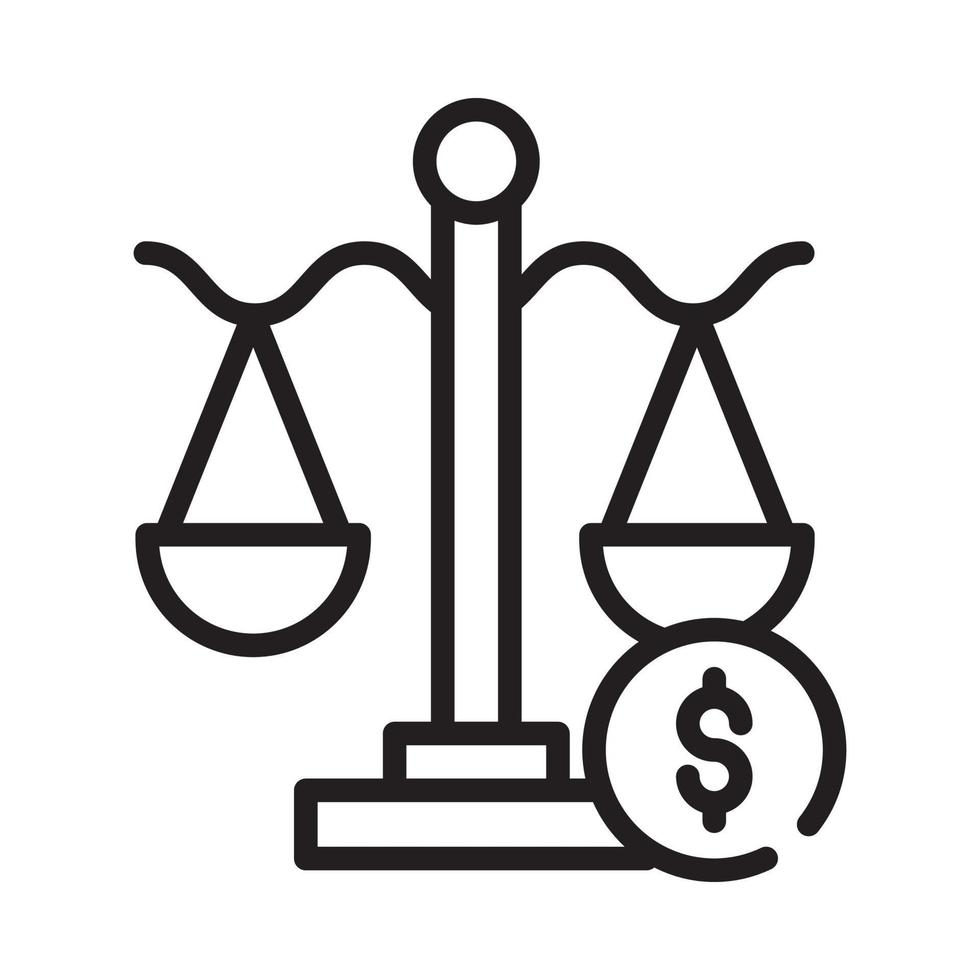 Finance Scale Vector Style illustration. Business and Finance Outline Icon.