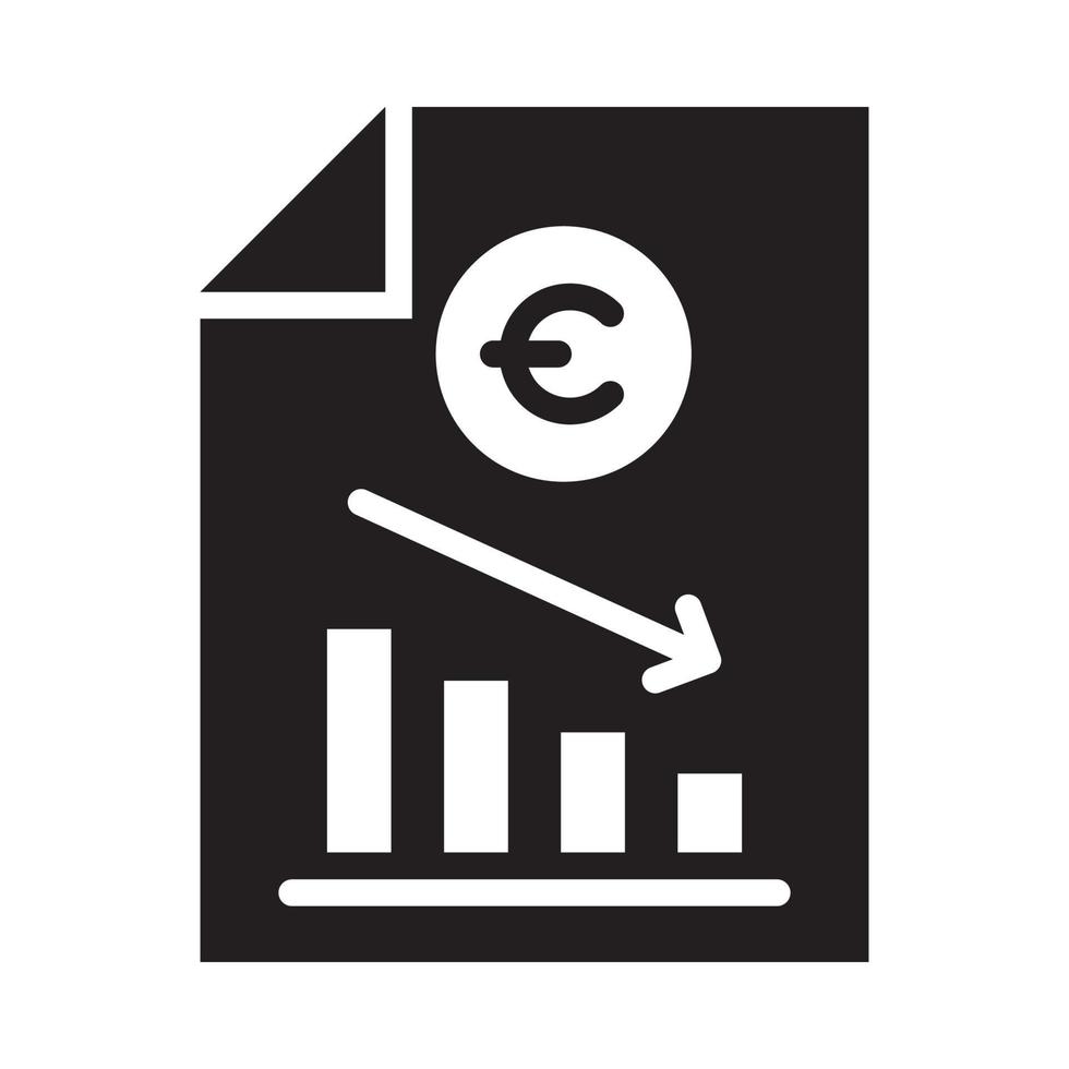 Recession Vector Style illustration. Business and Finance Solid Icon.