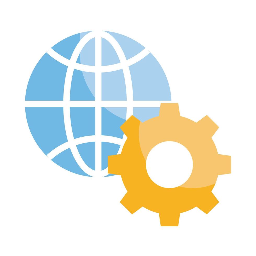 Global Management Vector Style illustration. Business and Finance Outline Icon.