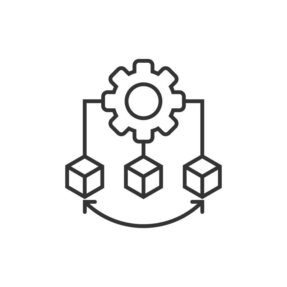 Api technology icon in flat style. Algorithm vector illustration on ...