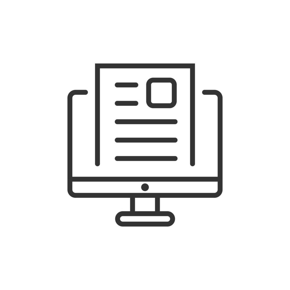 Blogging icon in flat style. Social media communication vector illustration on white isolated background. Content business concept.