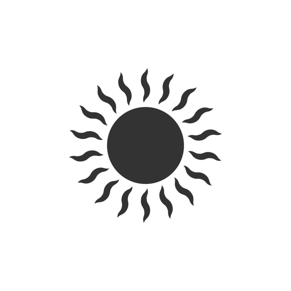 Sun icon in flat style. Sunlight sign vector illustration on white isolated background. Daylight business concept.