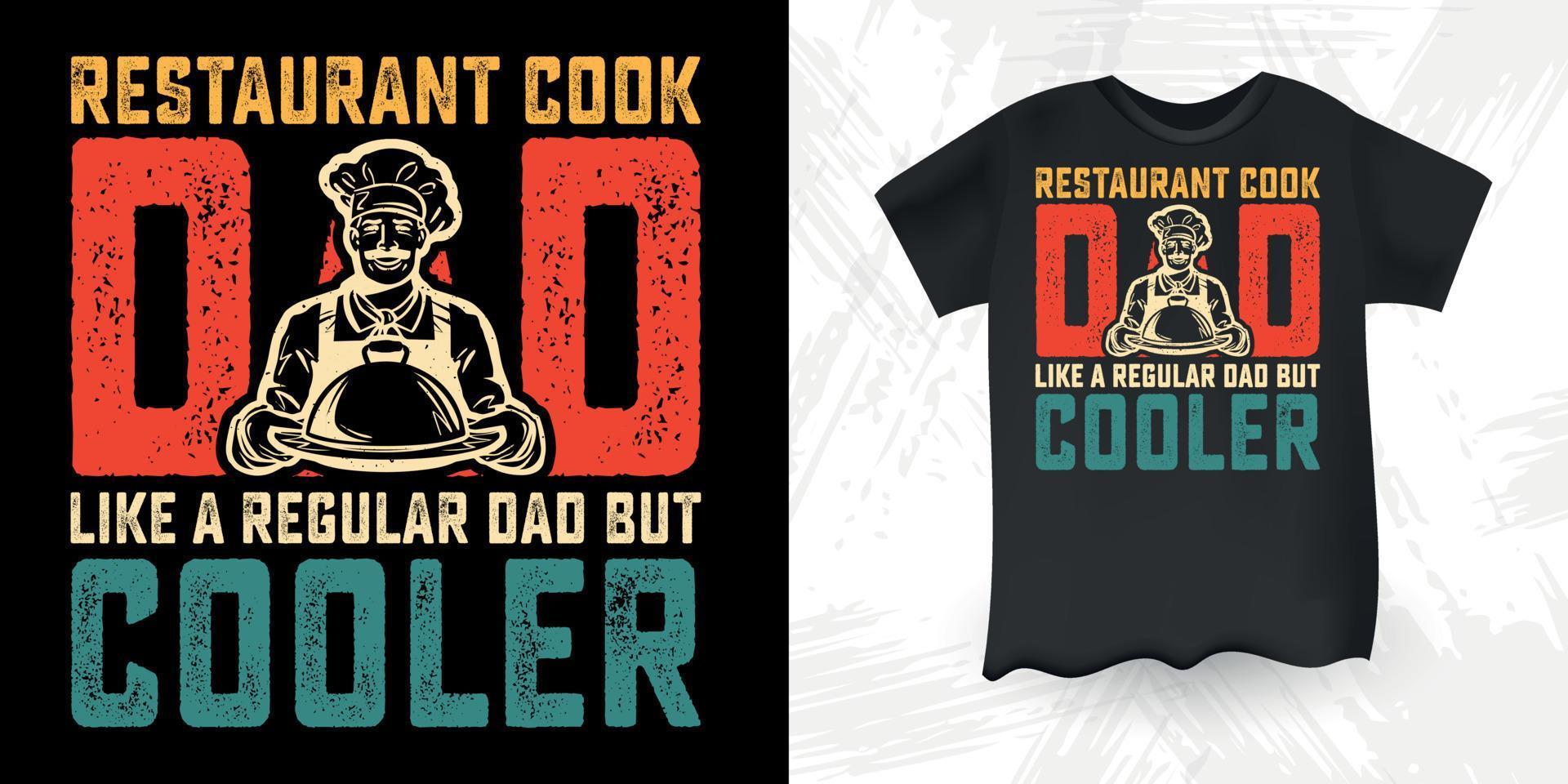 restaurante cocinero divertido papá amante día del padre diseño de camiseta vector