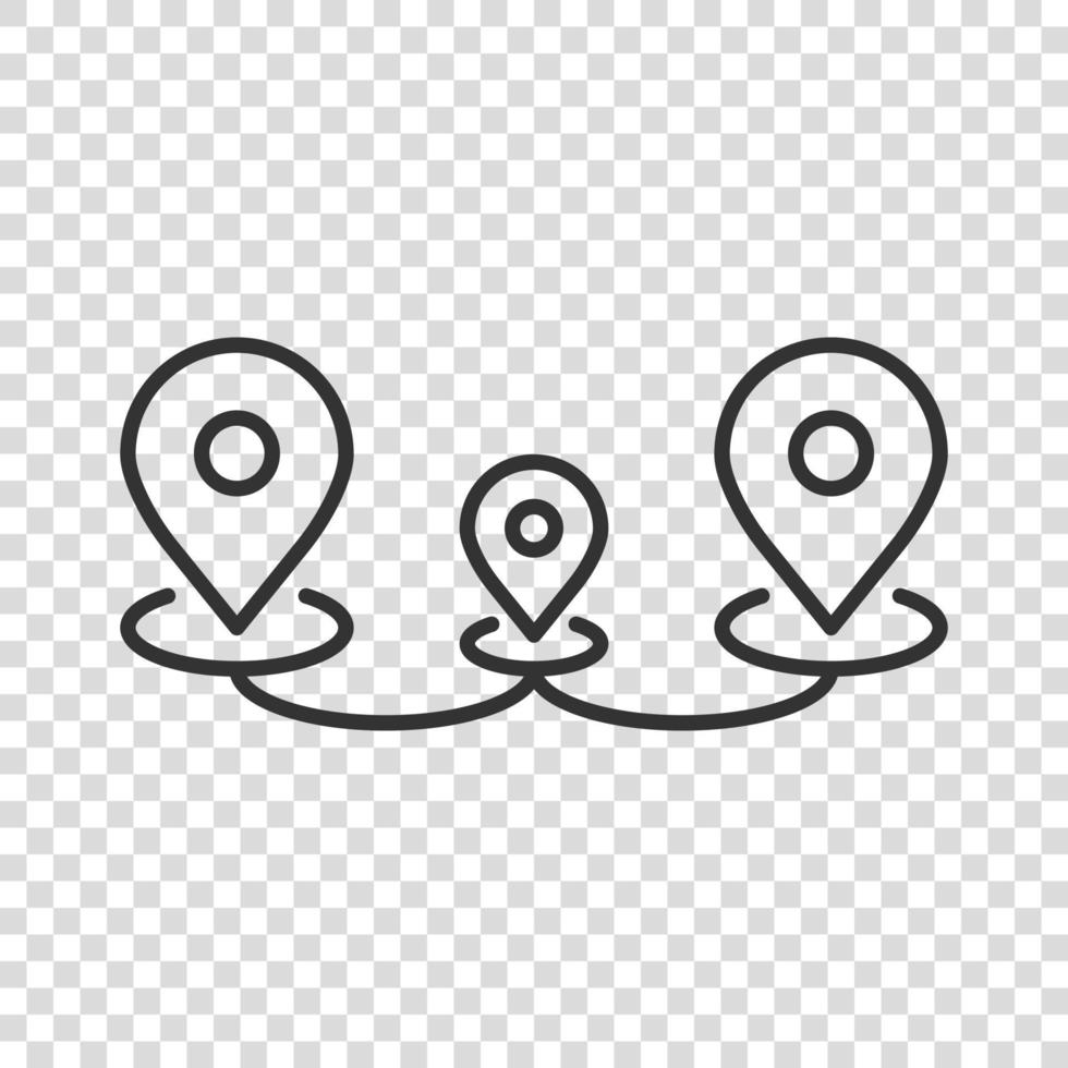 Map pin icon in flat style. gps navigation vector illustration on white isolated background. Locate position business concept.