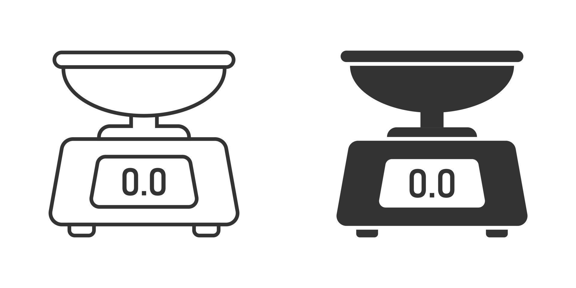 Bathroom weight scale icon in flat style. Mass measurement vector illustration on isolated background. Overweight sign business concept.