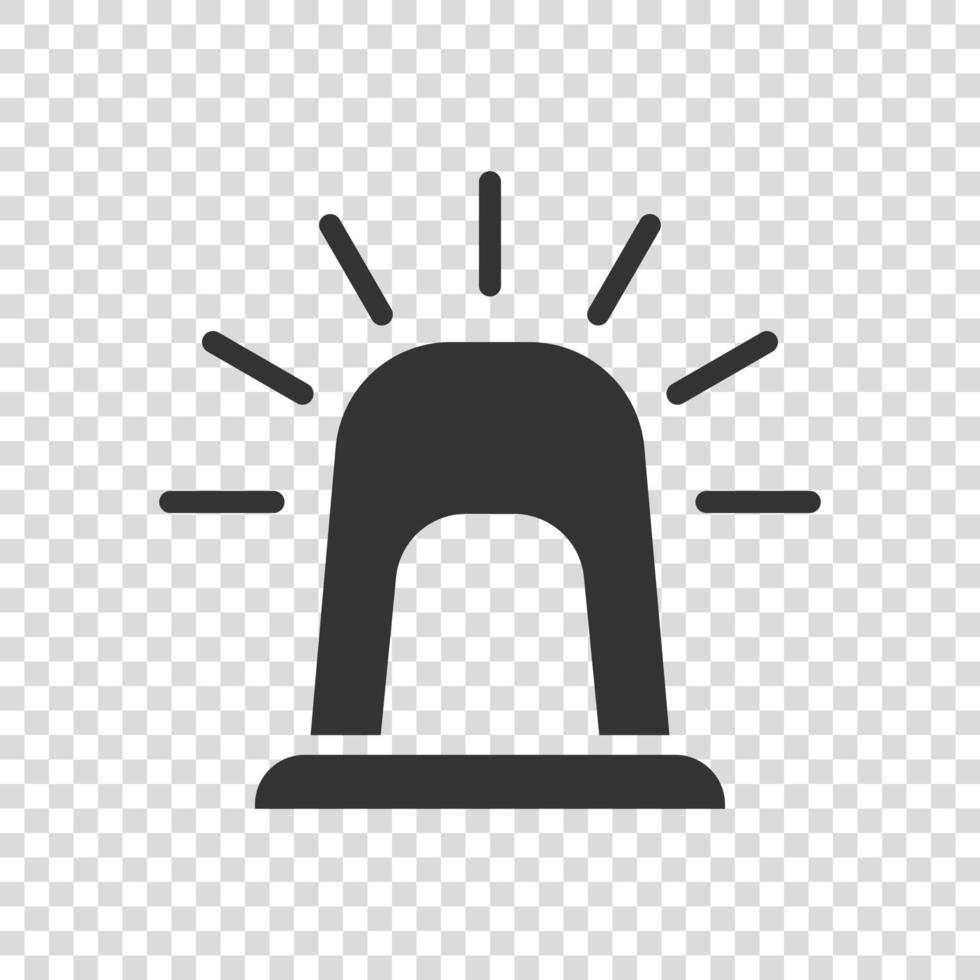 Emergency alarm icon in flat style. Alert lamp vector illustration on isolated background. Police urgency sign business concept.