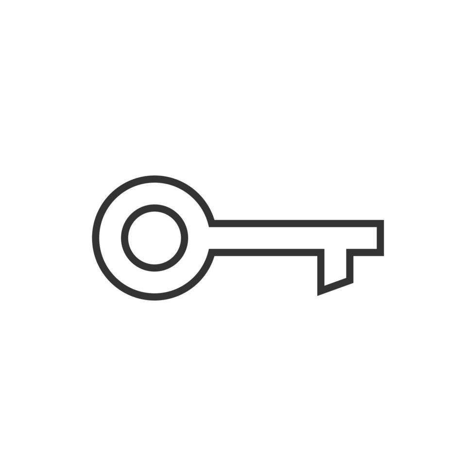 Key icon in flat style. Password vector illustration on white isolated background. Access business concept.
