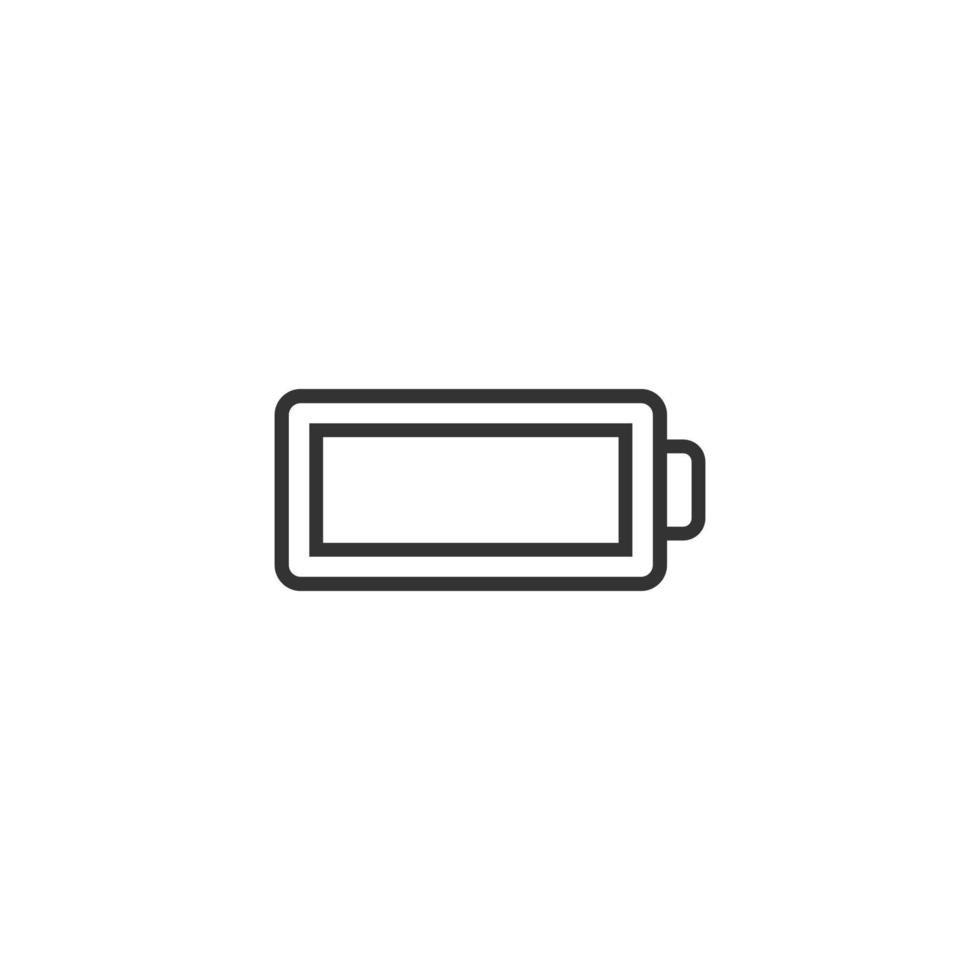 Battery charge icon in flat style. Power level vector illustration on white isolated background. Lithium accumulator business concept.