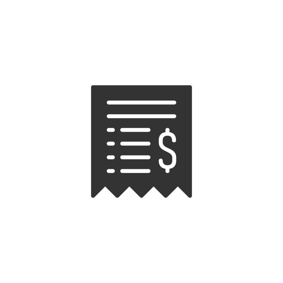Money check icon in flat style. Checkbook vector illustration on white isolated background. Finance voucher business concept.