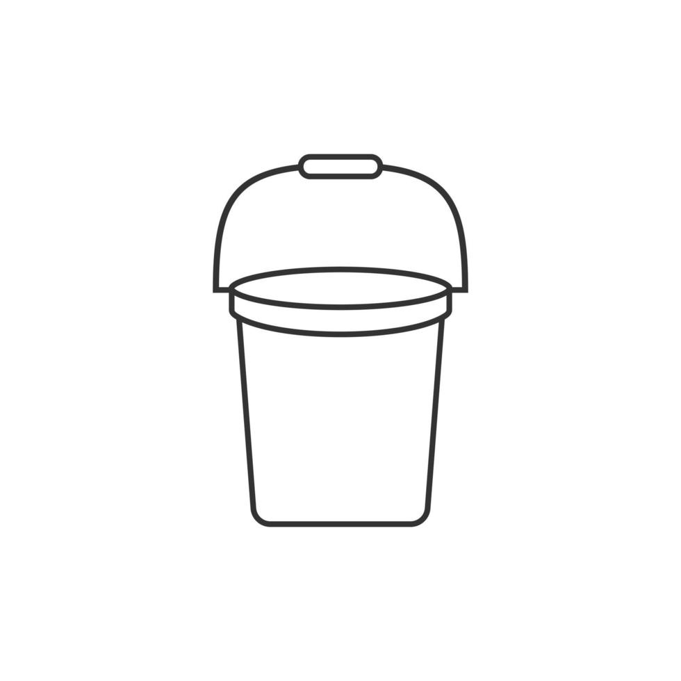 Bucket icon in flat style. Garbage pot vector illustration on white isolated background. Pail business concept.