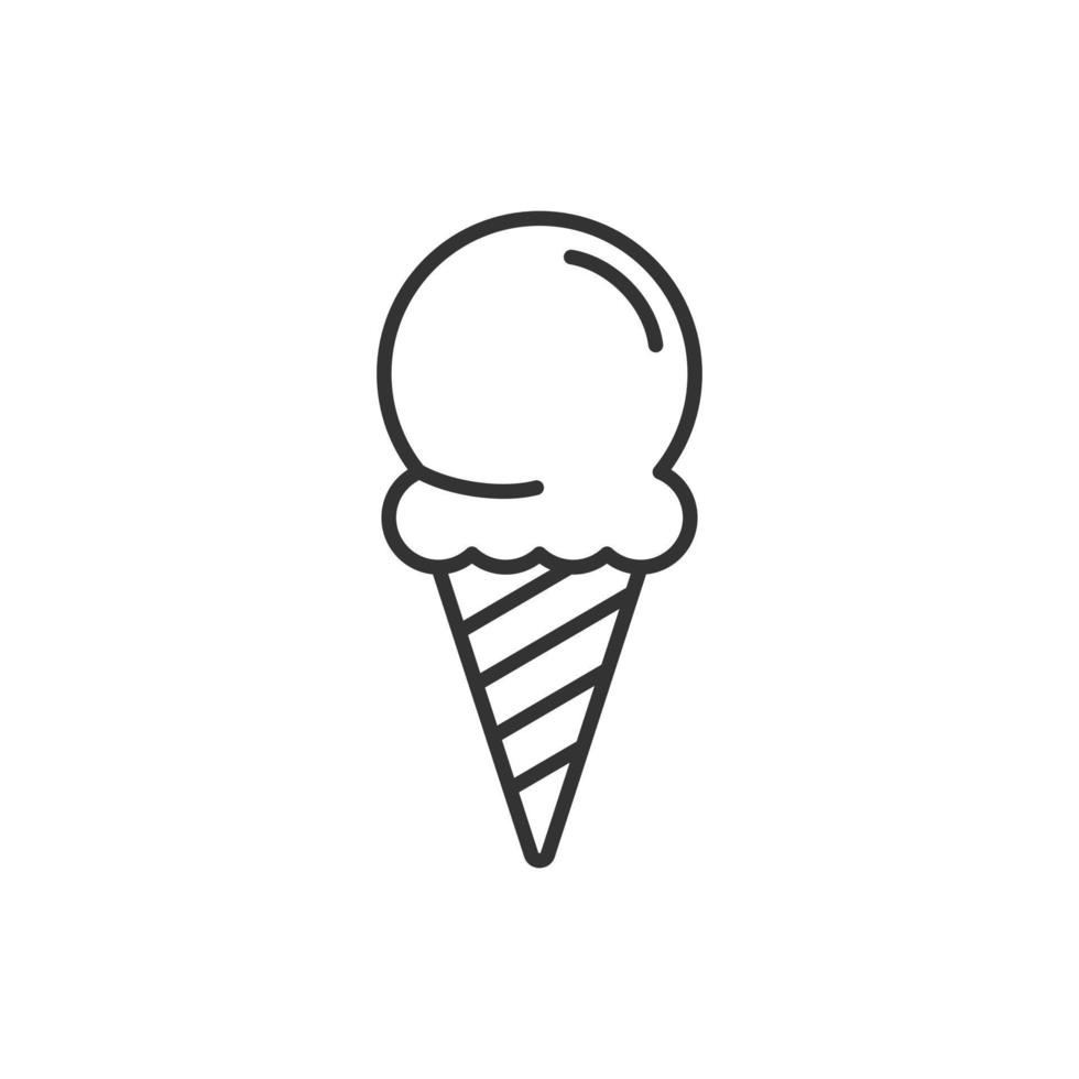 Ice cream icon in flat style. Sundae vector illustration on white isolated background. Sorbet dessert business concept.