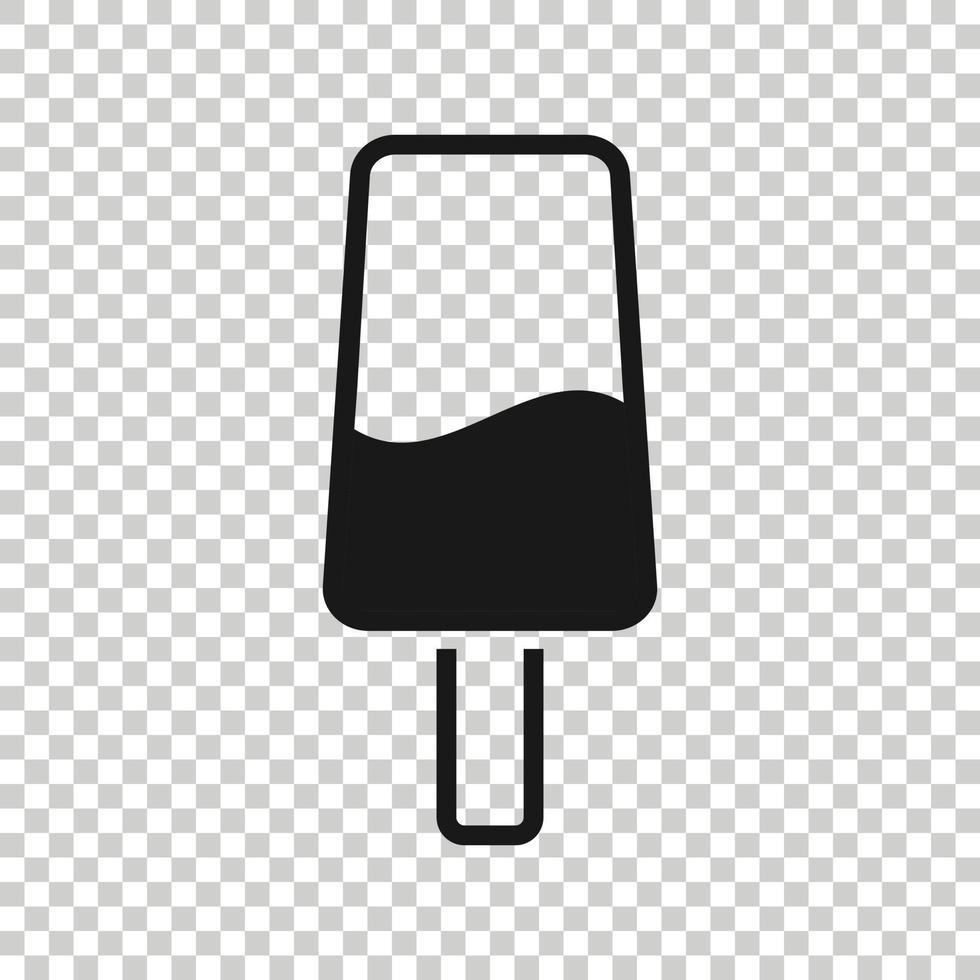 Ice cream icon in flat style. Sundae vector illustration on white isolated background. Sorbet dessert business concept.