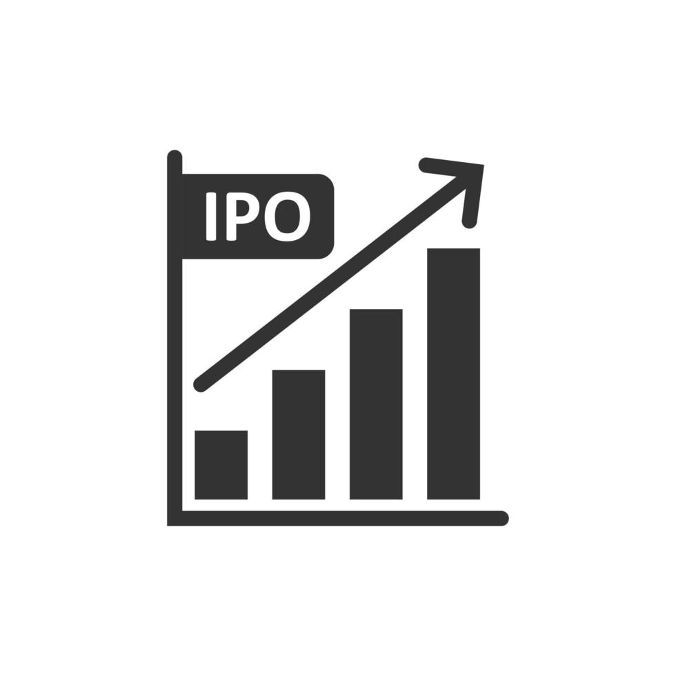 Chart graph icon in flat style. Arrow grow vector illustration on white isolated background. Analysis business concept.