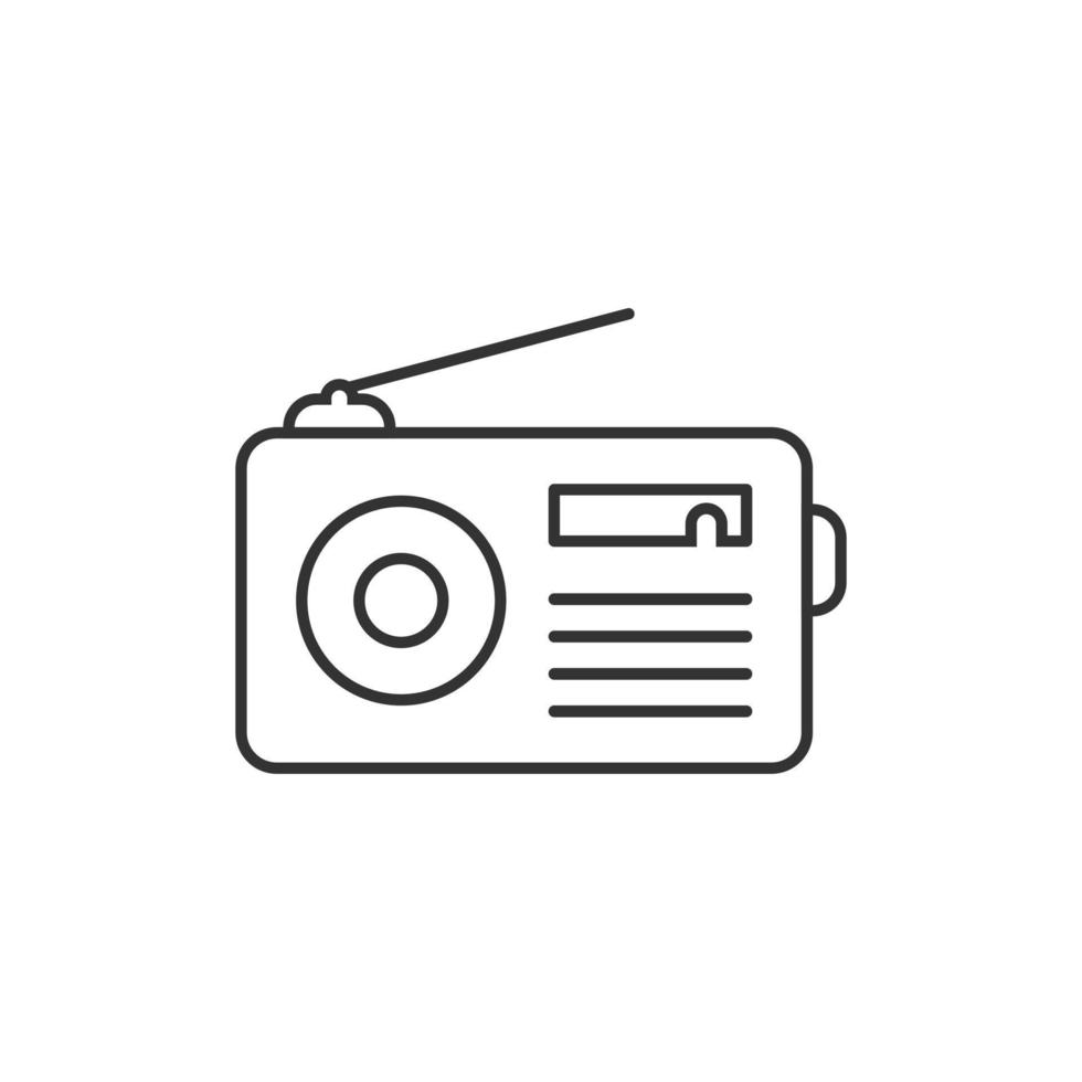 icono de radio en estilo plano. Ilustración de vector de transmisión fm sobre fondo blanco aislado. concepto de negocio de radiodifusión.