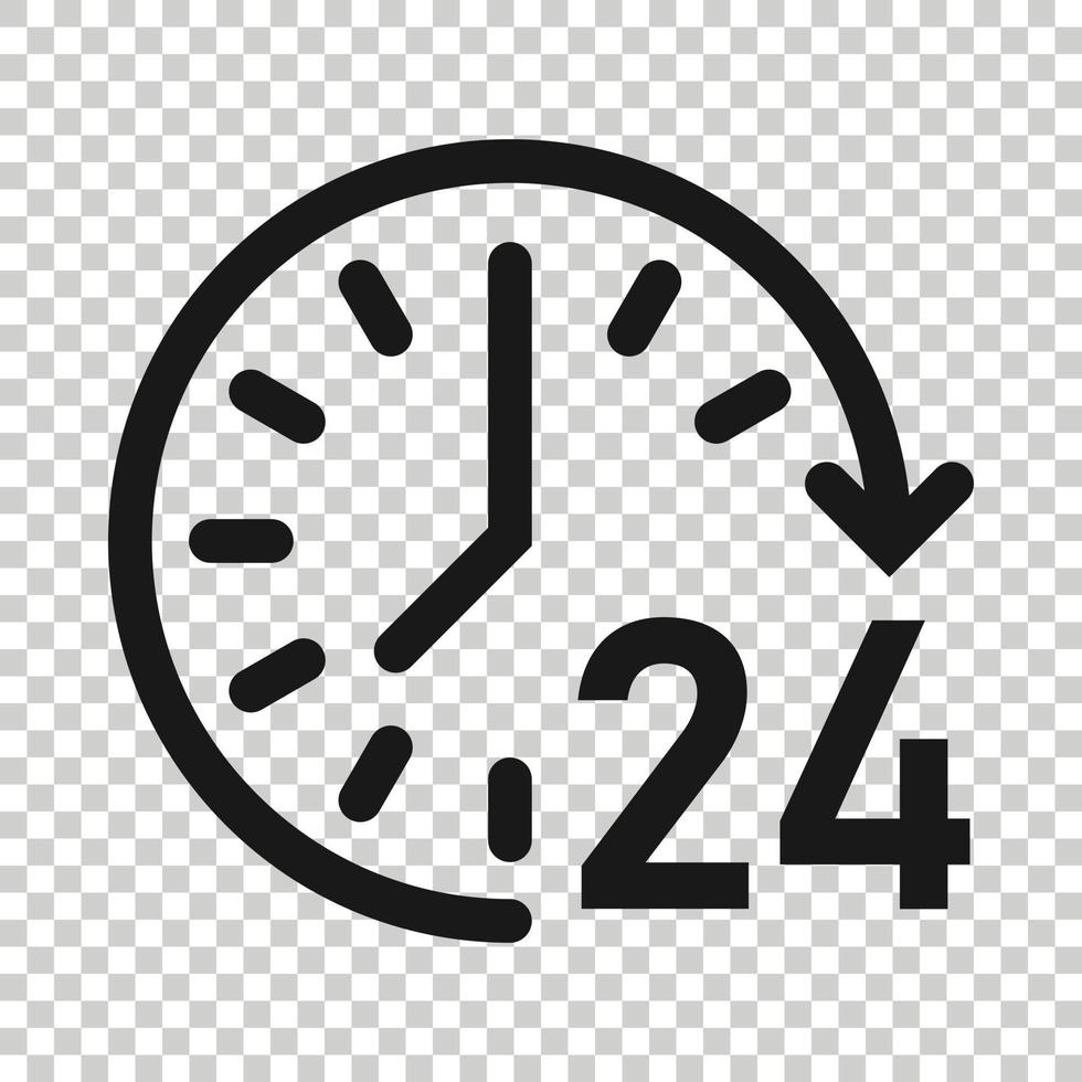 Clock icon in flat style. Watch vector illustration on white isolated background. Timer business concept.