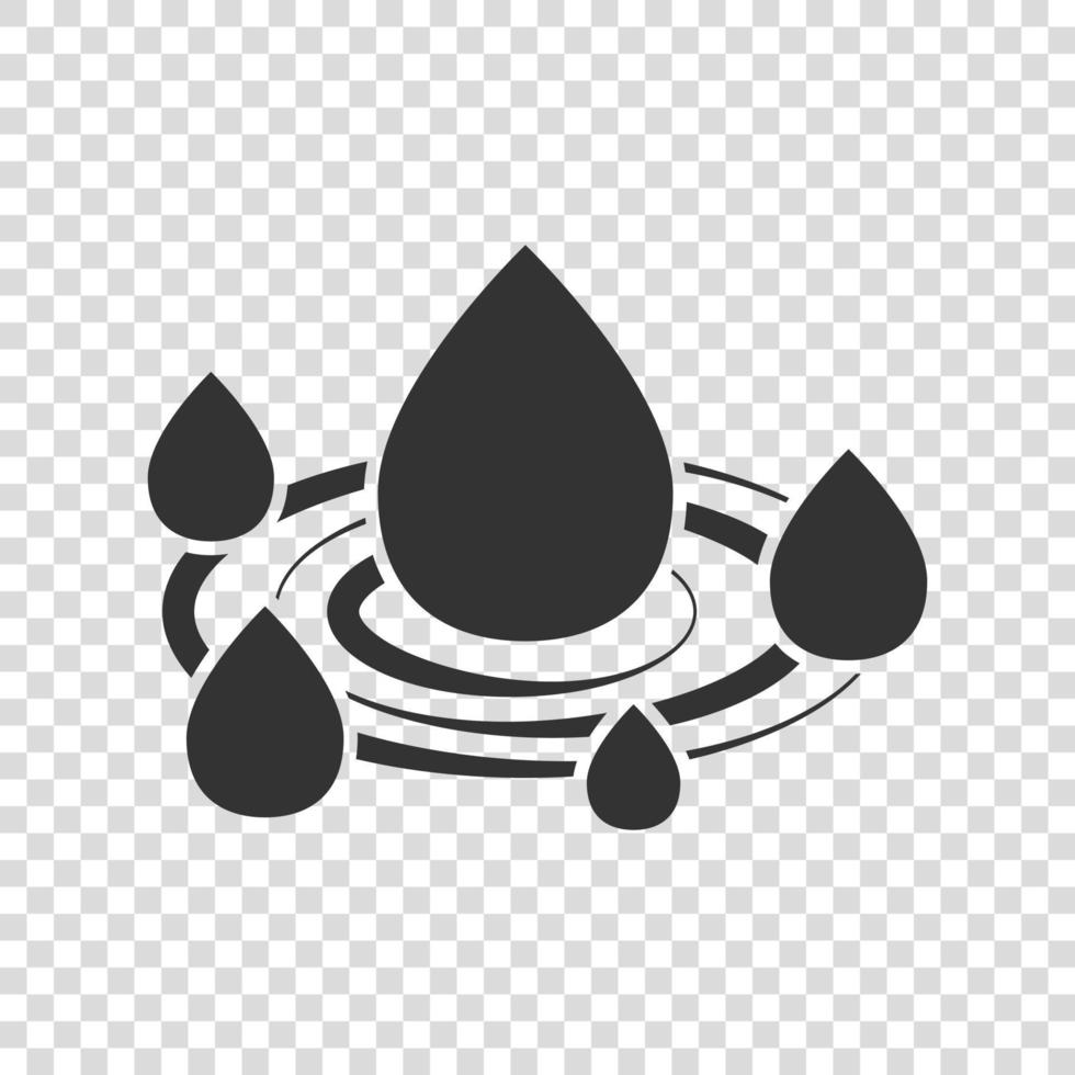 icono de gota de agua en estilo plano. ilustración de vector líquido sobre fondo blanco aislado. concepto de negocio de gotas.