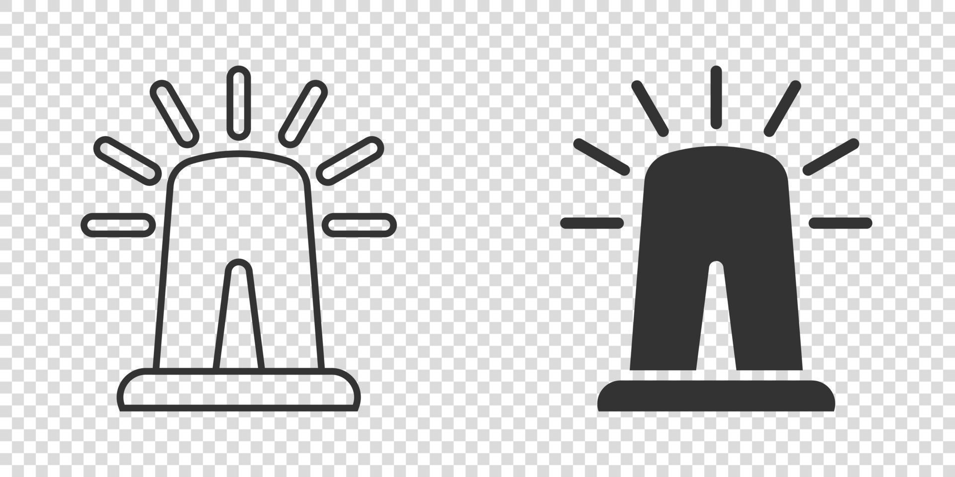 Emergency alarm icon in flat style. Alert lamp vector illustration on isolated background. Police urgency sign business concept.