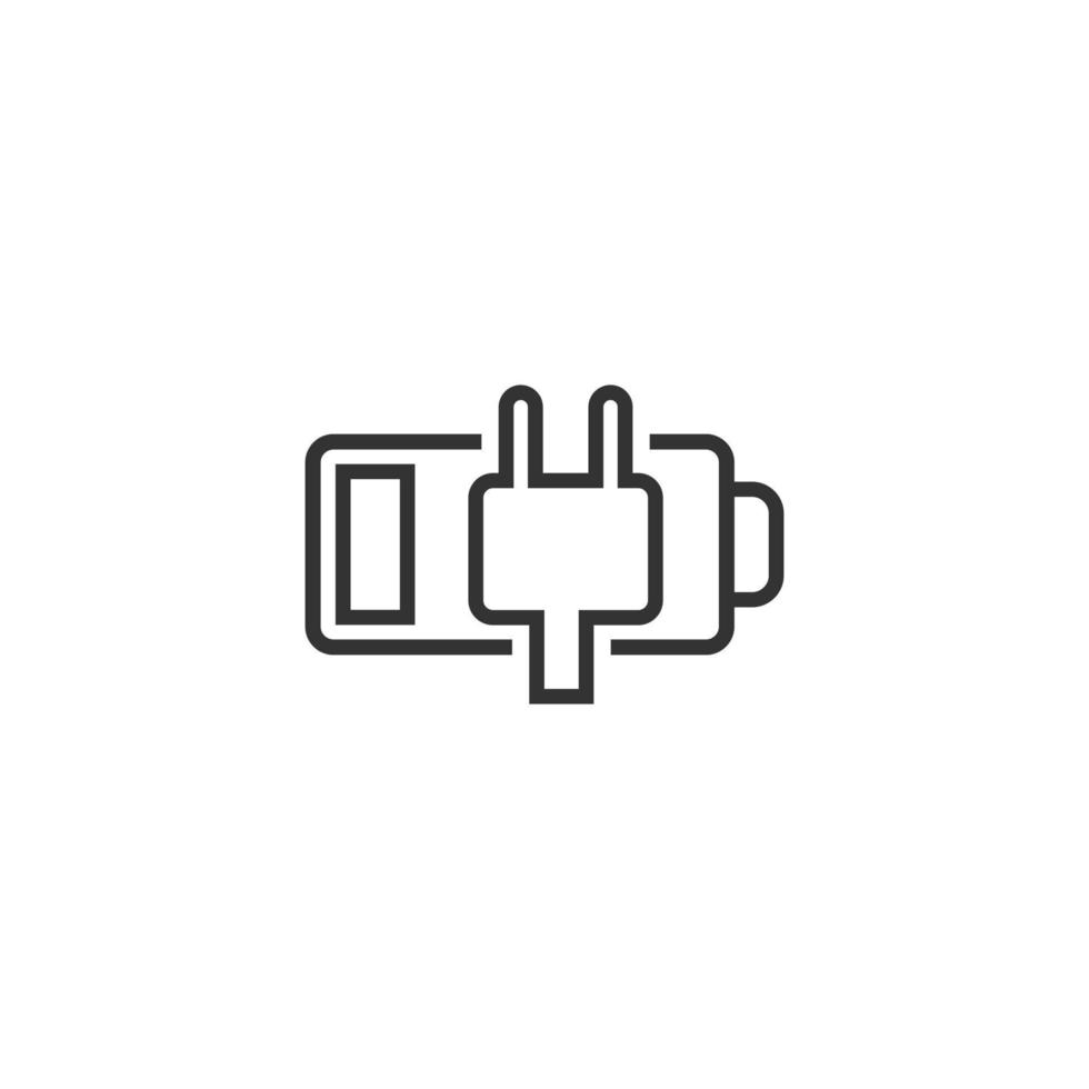 Battery charge icon in flat style. Power level vector illustration on white isolated background. Lithium accumulator business concept.