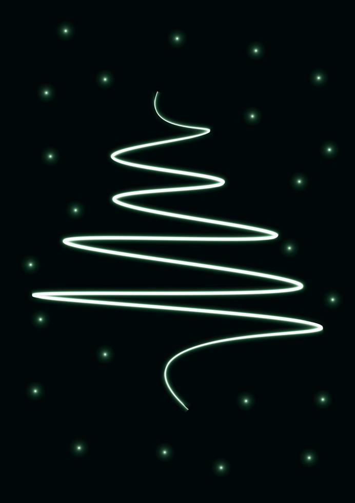 Abstract glowing Christmas tree vector