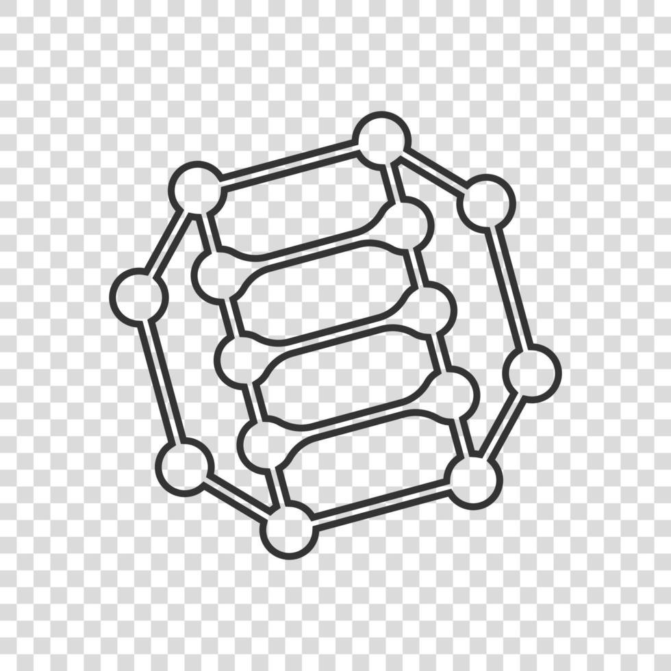 Science icon in flat style. Dna cell vector illustration on white isolated background. Molecule evolution business concept.