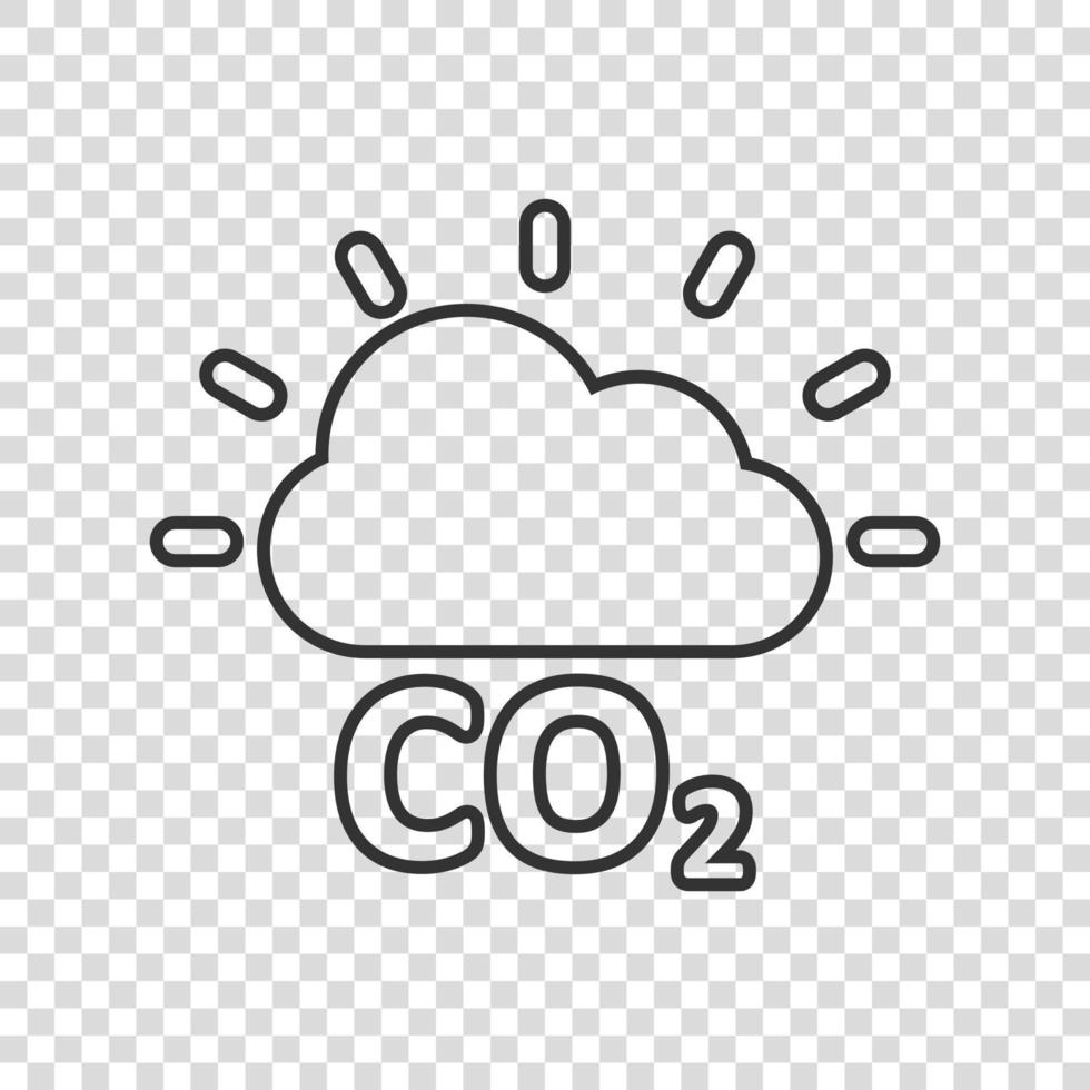 Co2 emission icon in flat style. Cloud disaster vector illustration on white isolated background. Environment sign business concept.