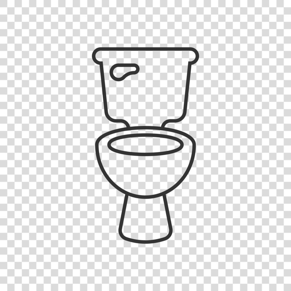 Toilet bowl icon in flat style. Hygiene vector illustration on isolated background. WC restroom sign business concept.