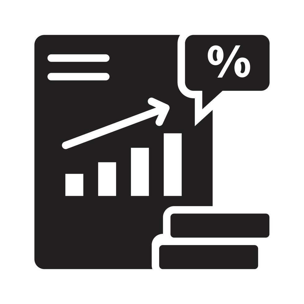 ilustración de estilo de vector de tasa de interés. icono sólido de negocios y finanzas.