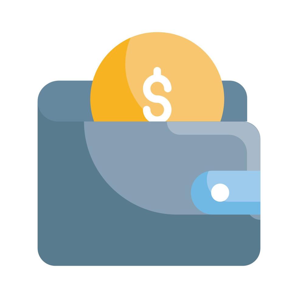 Wallet Vector Style illustration. Business and Finance Outline Icon.